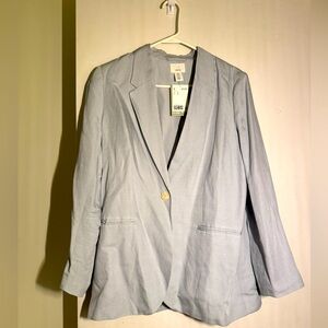 H&M POWDER BLUE LINEN BLAZER(NEW)